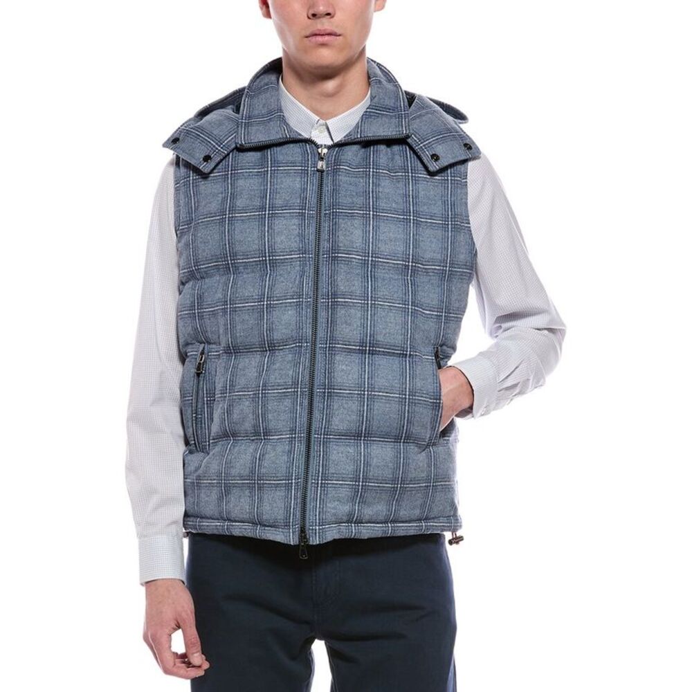 Isaia Mens  Wool & Cashmere-Blend Vest, Blue